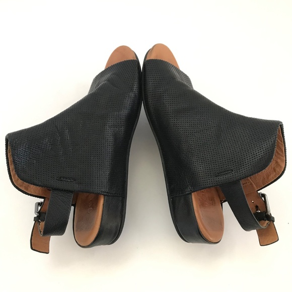 GENTLE SOULS Rocker 3 Leather Sandals Peep Toe Slingback Black Women’s Size 6 - Picture 12 of 16